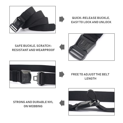 Tactical Belt for Men, Adjustable Length Wearproof Breathable Outdoor Sports Belt (125cm)3
