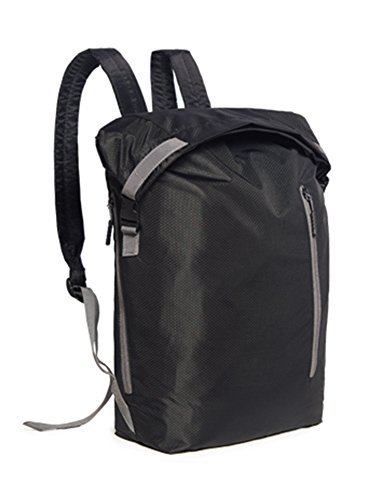 Mochila plegable deportiva ligera 20L negra miniatura 1