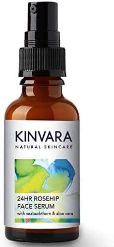 Kinvara Rosehip Face Serum - 30ml | Natural Facial Treatment with Organic Rosehip Oil | Hydrating, Calming & Glowing Concentrated Formula with Hyaluronic Acid, Seabuckthorn & Aloe Vera | Vegan
