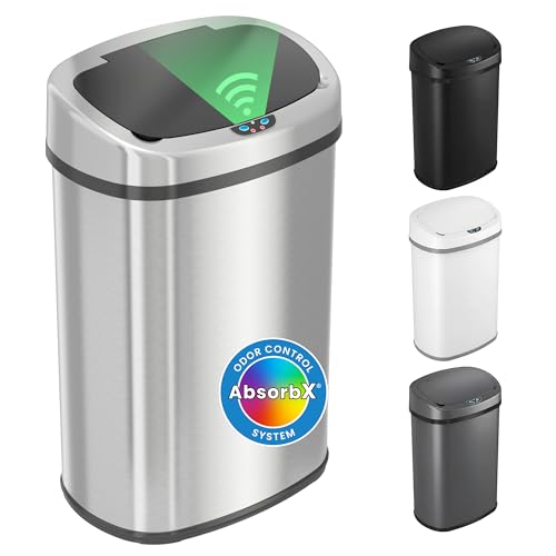iTouchless 13 Gallon Automatic Sensor Trash Can with...