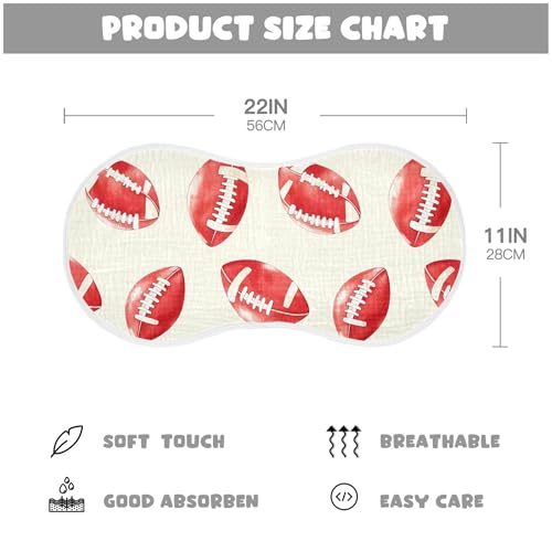 xigua American Footballs Baby Burp Cloths for Newborn Boys and Girls 2 Pack, Soft & Absorbent Cotton Baby Burp Cloth, Baby Washcloths, Newborn Towel, Burp Rags4