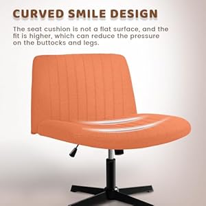 LEMBERI Fabric Padded Desk Chair No Wheels, Armless Wide Swivel Home Office Desk Chair,120° Rocking Mid Back Ergonomic Computer Task Vanity Chair for Office, Home, Make Up,Small Space (Brown) LEMBERI Fabric Padded Desk Chair No Wheels Armless Wide Swivel Home Office Desk Chair120 Rocking Mid Back Ergonomic Computer Task Vanity Chair for Office Home Make UpSmall Space Brown