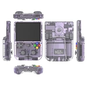 RG405V Retro Acrade Handheld Game Console, 4-inch 4+128G with 128G TF Card Android 12 Portable Video Gaming Console for Kids Adults, Support 5G WiFi Bluetooth – Purple