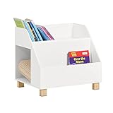 SoBuy KMB54-W Kinderregal mit 3 Fächern Spielzeugregal Bücherregal Kinder Aufbewahrungsregal für Kinder Standregal mit Massivholzbeine weiß BHT ca.: 60x53x48cm