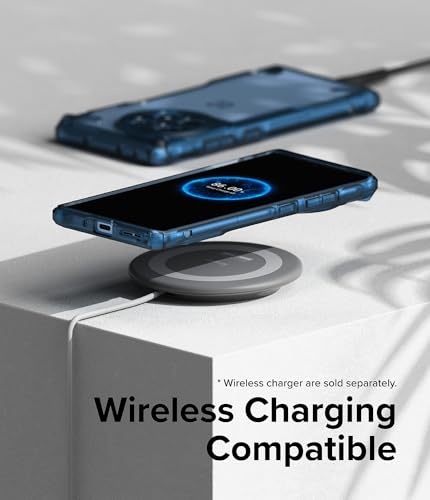 Image of Ringke Fusion-X Compatible with OnePlus 12R 5G Case Cover Transparent Hard Back Soft Flexible TPU Bumper Scratch Resistant Shockproof Protection OnePlus 12R Back Cover - Space Blue