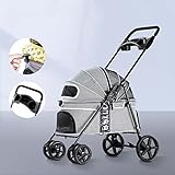 trolley para perros medianos DISEÑO CON ESTILO: estructura clara con colores simples, así como portavasos equipado y bolsillo de almacenamiento inferior, el diseño es muy delicado y razonable.