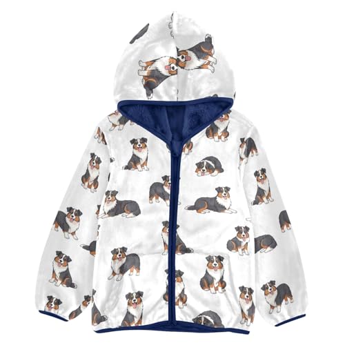CHIFIGNO Cartoon Dogs Boys Polar Fleece Lined Winter Jackets, Boys Fleece Jacket with Hooded 3T