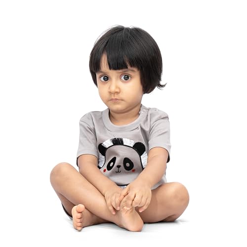 Image of ARIEL Baby Boys & Baby girls Cotton Printed Round Neck Half Sleeve T-shirt & Short Summer Clothing Sets