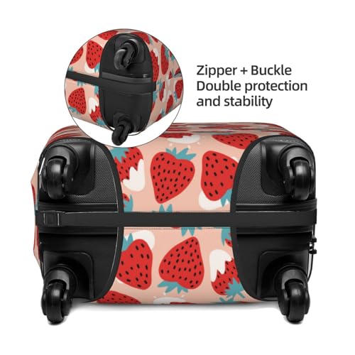 Cute Strawberry Print Luggage Cover Protector Anti-Scratch Washable Fits 18-32 Inch Luggage-X-Large4