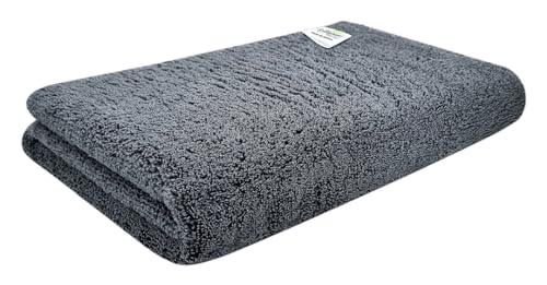 Image of SOFTSPUN Microfiber High Loop Bath & Hair Care Towel Set of 1 Piece, 70x140 Cms, 380 GSM (Grey). Super Soft & Comfortable, Quick Drying, Ultra Absorbent in Large Size.