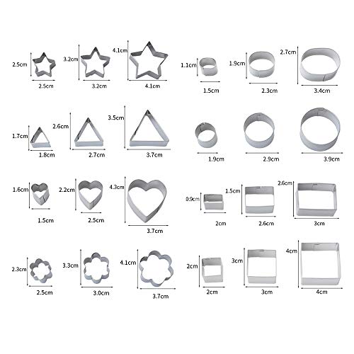 Entweg - 24 pcs cortadores de biscoito cortadores de sanduíche molde cortador de aço inoxidável mini