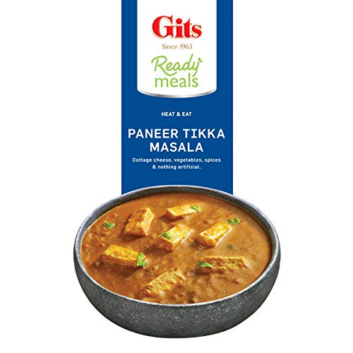 Image of Gits Ready to Eat Paneer Tikka Masala, Pure Veg, Heat and Eat Spicy Curry, Microwaveable, 1140g (Pack of 4 X 285g Each)