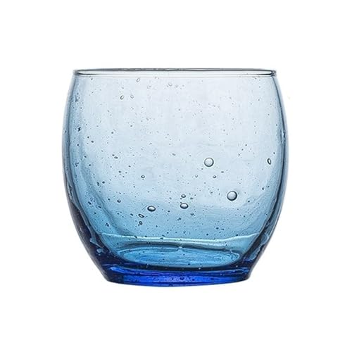 Vaso transparente y copa de vidrio soplado a mano de 12 oz para microondas 2