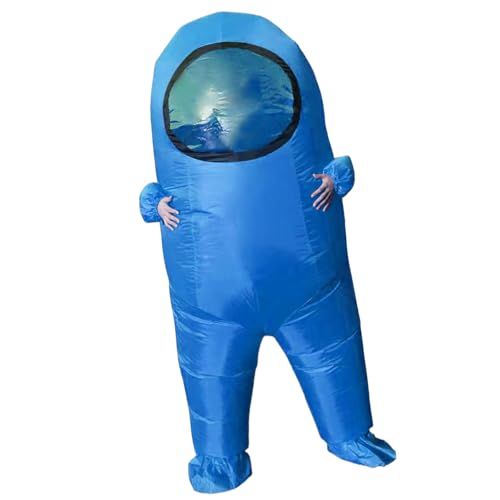 Esacpe Impostor Inflatable Costume for Adults Funny Halloween Spacesuit Costume for Astronaut Enthusiasts (Blue)