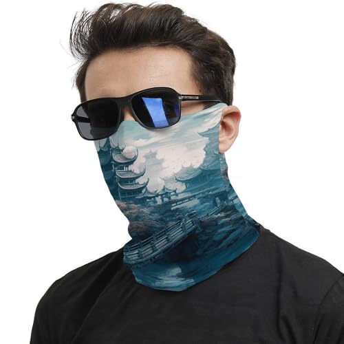 Neck Gaiter Asian Style Painting Face Mask for Travel Face Cover Scarf for Men Women Elastic Headbands Wind-proof Bandana for Skiing Fishing Hiking Cycling2