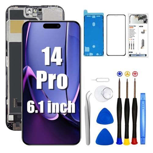 Écran iPhone 14 Pro LCD tactile bloc complet de réparation pour vitres cassées A2890 A2892