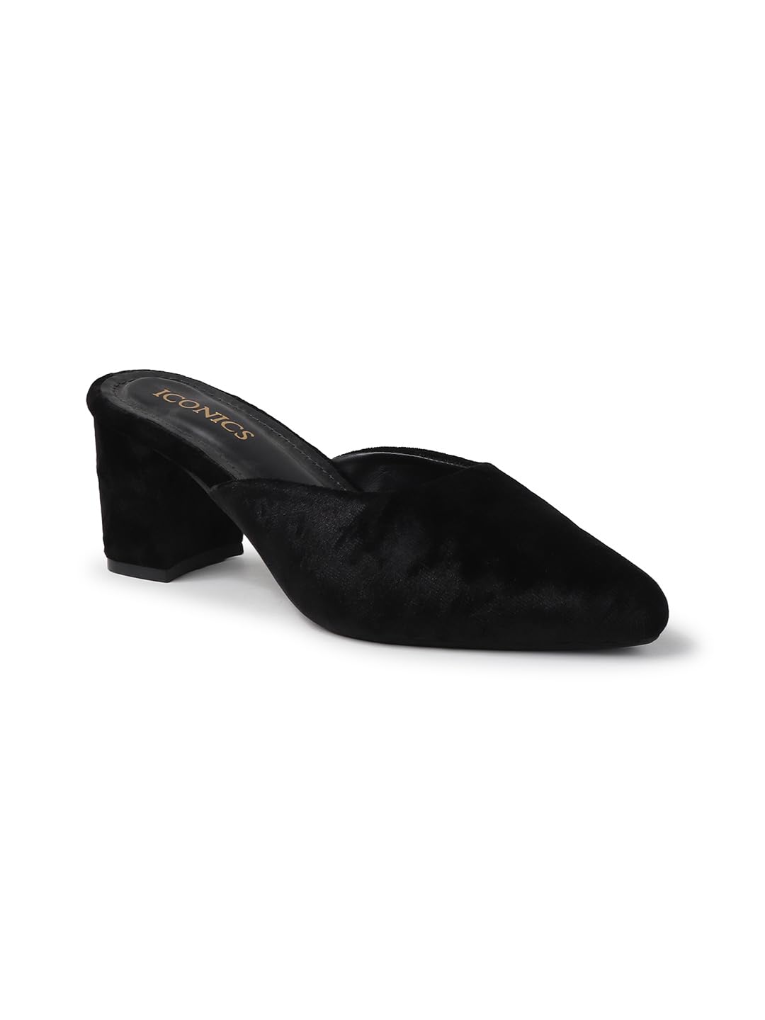 iconics Women's Shimmering Velvet Block Heel Sandal-picture-12