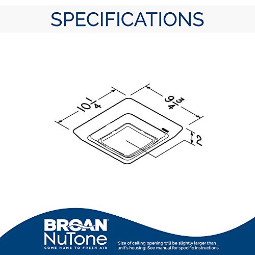 Broan-NuTone FG600S LED Lighted Grille Upgrade for Bathroom Ventilation Fans Easy Installation White Square