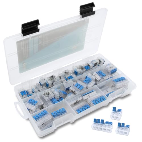 Ideal Electrical in-Sure 12 AWG Lever Connector Kit, 2-, 3-, and 5-Port Lever Connectors with Durable Case, 90 pc