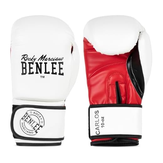 BENLEE Rocky Marciano Carlos Boxhandschuhe, White/Black/Red, 12 oz