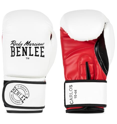 BENLEE Rocky Marciano Unisex Carlos Boxhandschuhe, White/Black/Red, 14 oz
