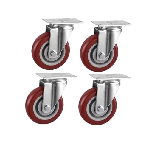 Roulettes pivotantes 3 pouces universelles pour meubles et chariots | Lot de 4