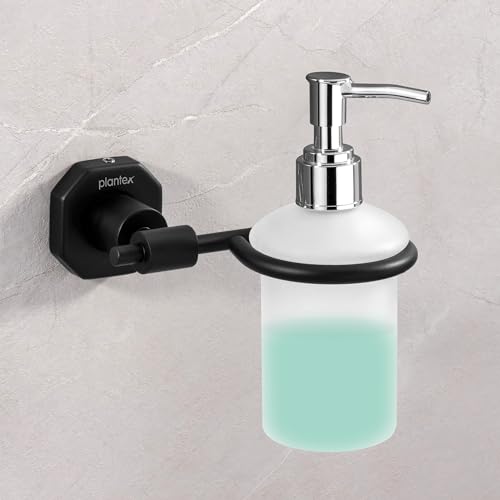Image of Plantex 304 Grade Stainless Steel Soap Dispenser for Bathroom /Liquid Dispenser for Kitchen /Shampoo Dispenser /Bathroom Accessories - Nipron (Black)