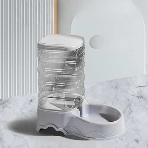 Neakarfer-自動給水器猫用飲料水ペット用品、大容量フィーダー、猫、中大型犬用 (グレー,餌をやる)