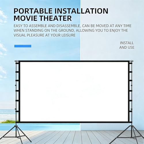 Pantalla de proyección doble soporte 16:9 para exteriores 120 pulgadas miniatura 5