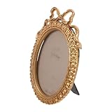 HOODANCOS 2 Piezas Marco de Fotos Vintage de Resina Dorado Diseño Multifuncional y Forma Ovalada para Decoración de Pared y Bodas Estilo Europeo Elegante