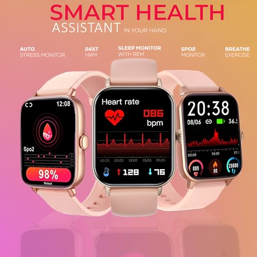 Image of GameSir H9 Smartwatch with Long Battery Life, 2.01 inch High-Resolution Screen, Bluetooth Calling, IP68 Waterproof, TFT Display, Luxury Design for Men & Women (Pink)