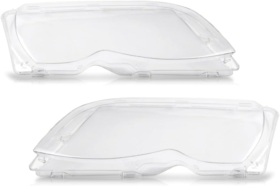 GRAND ORANGE Headlight Lens 2pcs Compatible with BMW E46 3-Series 4DR 2002-2005, Fit BMW 320i 325i 325xi 330i 330xi 2002-2005 63126924046 63126924045 Left and Right Front Headlamps Clear Lens Cover