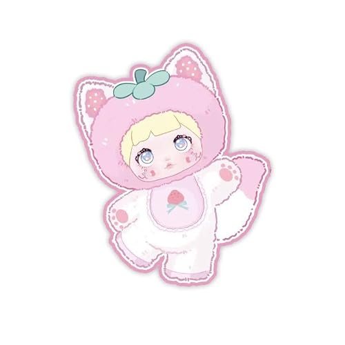 Shopular Nommi v3 Fruit Series Opened Blind Box Cute Confirmed Interesting Fruits Action Figure Plush Doll Bag Keychain Pendant (Strawberries)