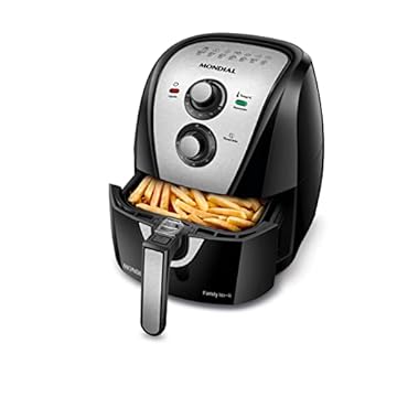 Fritadeira Sem Óleo Air Fryer 4L, Mondial, Preto/Inox, 1500W, 110V - AFN-40-BI