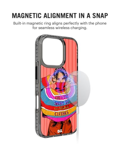 Image of DailyObjects Colourblock Jumper Stride 2.0 Magnetic Case Cover Compatible with iPhone 16 Pro Max | Wireless Charging Slim Back Cover | 2 Layer Edge Protection & Shockproof