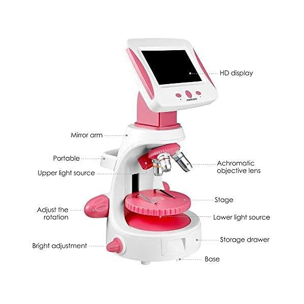 Vigvigo Digital USB 2000x-Mikroskop mit 5-Zoll-LCD-Bildschirm, biologischem Experimentierkit für Wissenschaft und… – Bild 3
