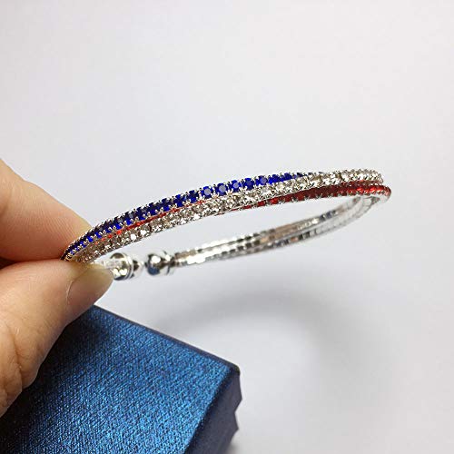 IDesign USA American Flag Bracelet Decorations Gift Red Blue White Bracelet Patriotic 4th of July Independence Day3