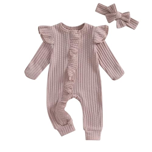 Newborn Baby Girl Clothes Long Sleeve Jumpsuit Romper Hospital Coming Home Outfit Preemie Girl Clothes