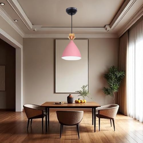 Image of Modern Pink Dome Hanging Pendant Light for Ceiling, Aluminium, Antique Decor, E-27 Holder, Bulb is not Included,Pack of 2