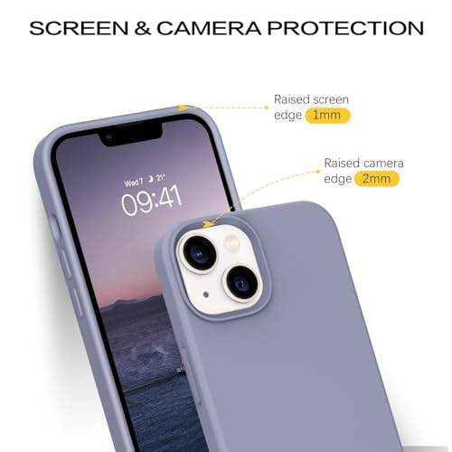 Coque iPhone 14 silicone souple antichoc dos rigide lavande - 6