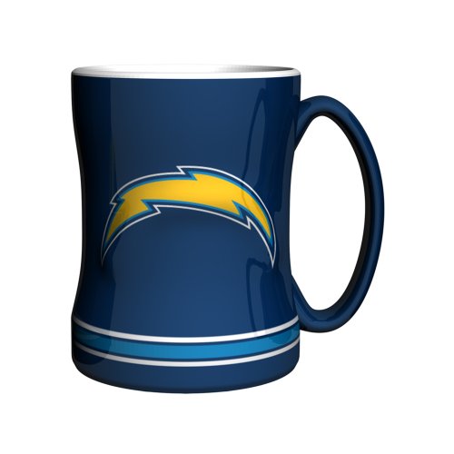 NFL San Diego Chargers Sculpted Relief Mug, 14-ounce, Navy Blue