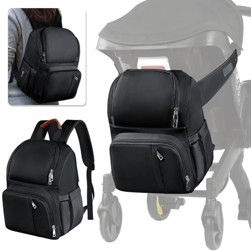 Image of Upgraded Stroller Storage Bag Compatible with Doona Car Seat Stroller 丨 Thicken Backpack Strap Snap on Storage Bag丨Large Capacity Diaper Storage Bag丨 Versatile Travel Bag Stroller Accessories