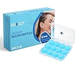 Knoxzy Tapones de silicona para los oídos para dormir, reutilizables, impermeables, SNR = 27 dB con cancelación de ruido, tapones moldeables para los oídos para dormir, viajar, estudiar