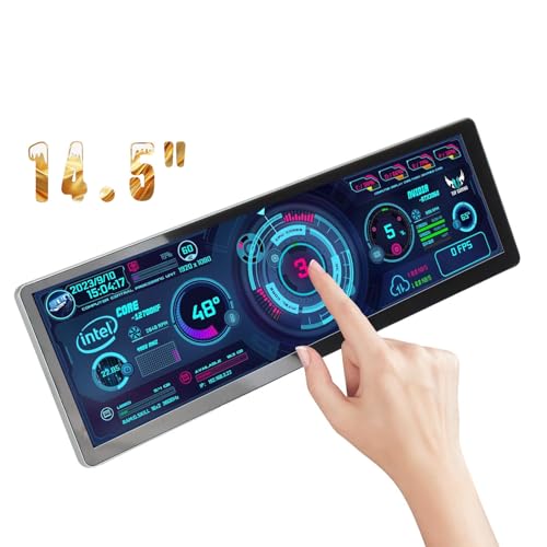 Image of 14.5Incn 2.5K Touchscrcen BarMontor,2550x720 IPS Portable CD Scrcen wth 10-Point Touch, 60 Rerteshn Rate.350nt Brightiness, USB C Drver Beard Yx25kK Tor DY Game PC