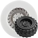 YANQINMS 3D Round Tire Fondant Mold Truck Wheel Shape Silicone Mold For Sugar Craft Cake Decorating Cupcake Topper Candy Chocolate Gum Paste Polymer Clay