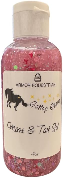 Horse Gallop Glitter Gift Set, 4 Items - Hoof Polish, Body Glitter, Mane and Tail Gel, Shimmer Body Spray (Pink)