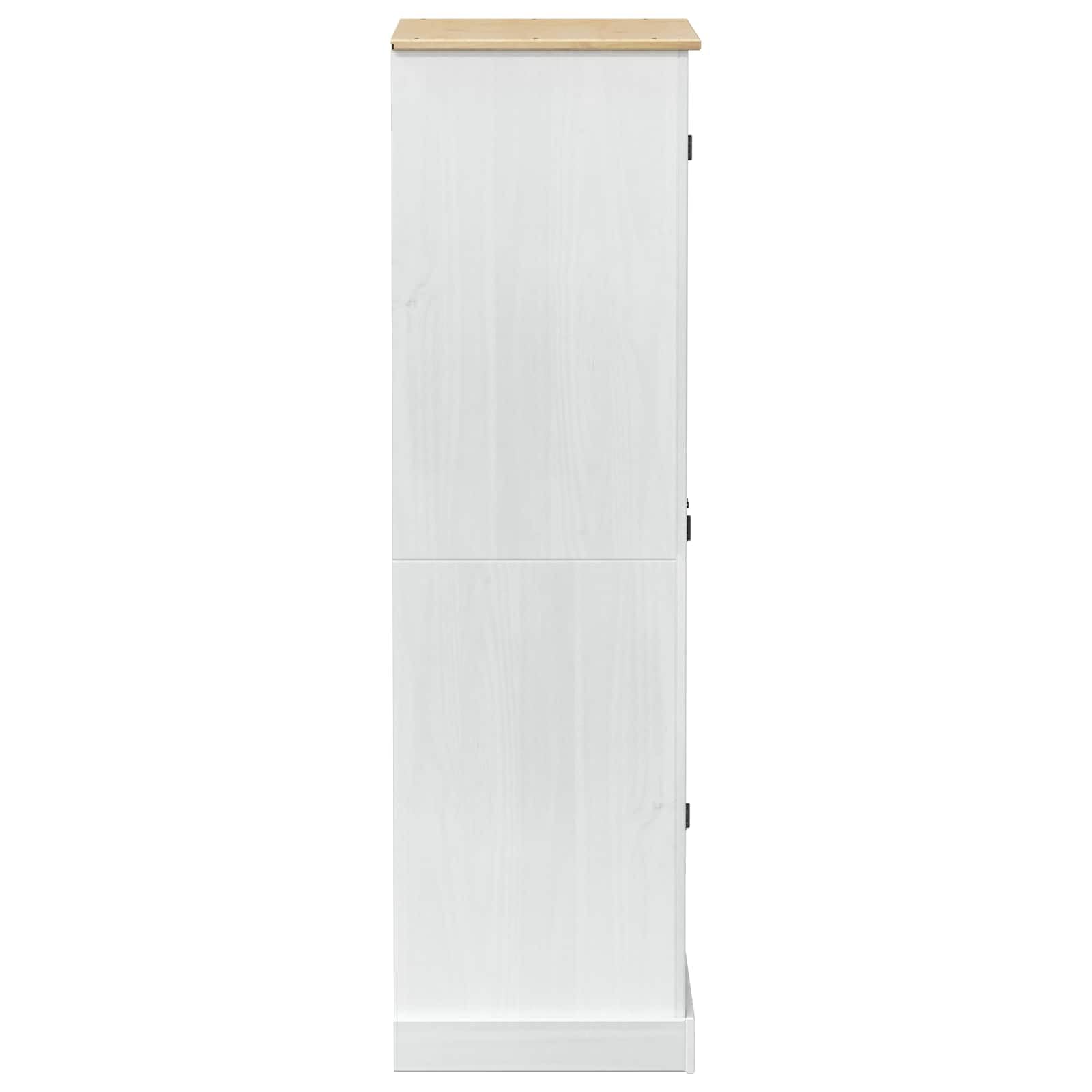 Armadio bianco in legno di pino massiccio 76 x 50 x 170 cm con cassetto, scaffale, 2 ante, spazio per camera da letto, corridoio e cameretta dei bambini, robusto e salvaspazio