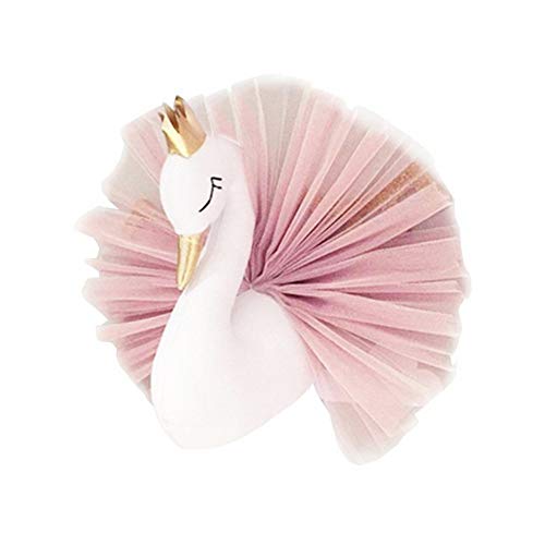 Cygne Mural 3d Objet Decoration Bebe Enfant Chambre Suspension Ornement Fille Anniversaire Cadeau Buste Animaux Deco SW002