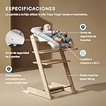 Silla Tripp Trapp de Stokke (Natural) con Newborn Set (Gris) - Para recién nacidos hasta 9 kilos - Acogedor, seguro y fácil de usar 4 Silla Tripp Trapp de Stokke (Natural) con Newborn Set (Gris) - Para recién nacidos hasta 9 kilos - Acogedor, seguro y fácil de usar