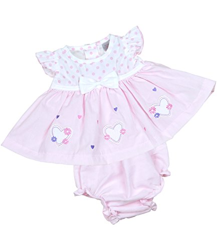 Babyprem Frühchen Kleidchen & Höschen Set Mädchen Babykleidung Herzen 44-50cm ROSA